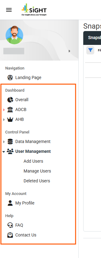 How do I access different features in the dashboard?