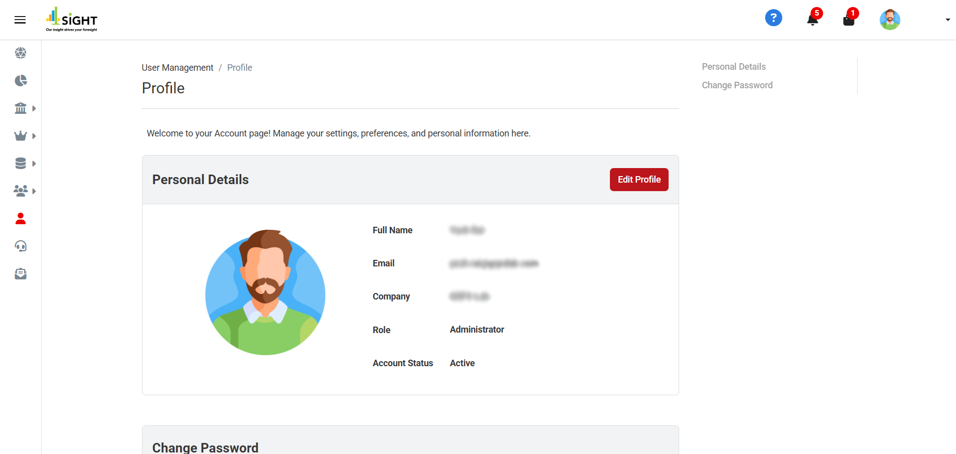How can I update my profile or personal information?
